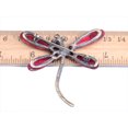 thumbnail image 3 of Craft Ruby Red Crystal Light Siam Jewel Dragonfly Small Tiny Brooch Pin Pendant, 3 of 4