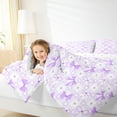 thumbnail image 5 of Homewish Dreamy Princess Bow-tie Bedding Comforter Set for Kids, Purple Cartoon Bow Twin Comforter Sets, Love Heart Reversible Bedding Set, Super Cozy Room Decor, 2-Piece, 5 of 9