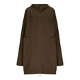 thumbnail image 4 of Mgmyaa Women's Fleece-Lined Hooded Jacket Long Coat Outerwear Casual Sports Winter Outerwear, 4 of 9
