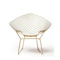 thumbnail image 1 of Gold /White Dining Chair, diamond design with Floor protectors, 1 of 3
