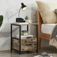 thumbnail image 2 of VECELO Nightstand with Drawer, Industrial End Table Sofa Side Table for Bedroom Living Room Office, Gray, 2 of 9