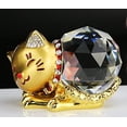 thumbnail image 2 of Optical Crystal Prism Gold Kitty Cat Figurine 3.5", 2 of 4