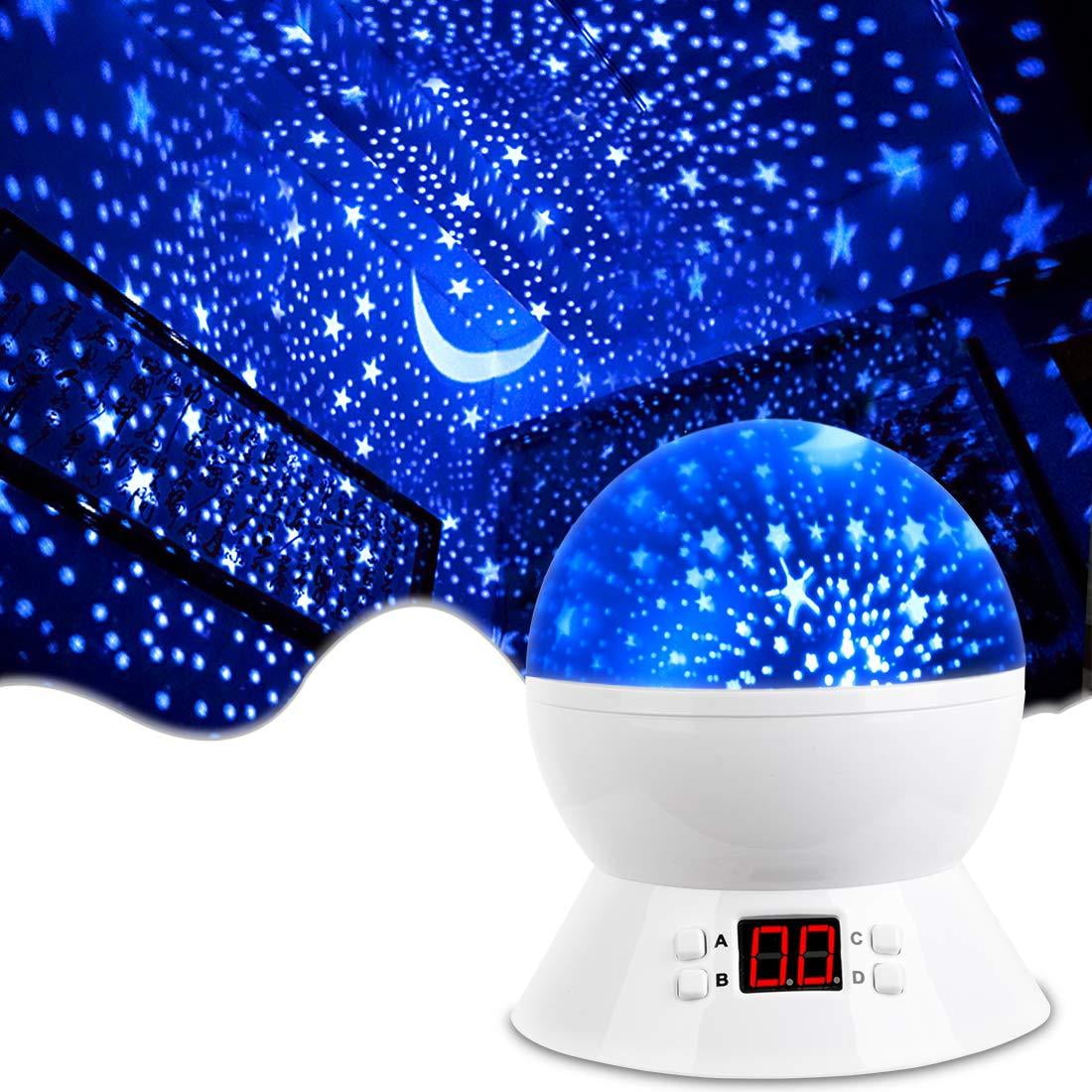 Room Lights for Kids Glow in The Dark Stars and Moon can Make Child Sleep Peacefully and Best Gift-Pink MOKOQI Star Projector Night Lights for Kids with Timer Gifts for 1-14 Year Old Girl and Boy