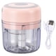 thumbnail image 1 of Picadora de alimentos pequeña, eléctrica, cortadora de jengibre, machacador de ajo inalámbrico, 3 cuchillas, 250 ml, carga USB, portátil, rosa, 1 of 14