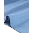 thumbnail image 5 of Vestido camisero de cambray para mujer, manga corta, con botones, cintura con lazo, cuello en V occidental, vestidos de mezclilla Azul claro XS, 5 of 5