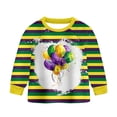 thumbnail image 3 of Staki Toddler Mardi Gras Shirt Toddler Baby Girl Mardi Gras Outfit Fall Clothes Carnival Long Sleeve Plaid Pant Set 2-9Y(Yellow,3-4 Years), 3 of 6