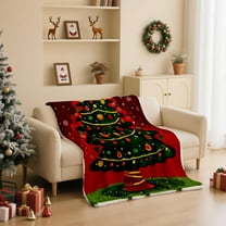 Christmas Flannel Throw Blanket 51x39 Inches, Soft Polar Fleece Blanket with Holiday Digital Print, Warm Lightweight Blanket for Couch, Bed, and Sofa During Winter Season