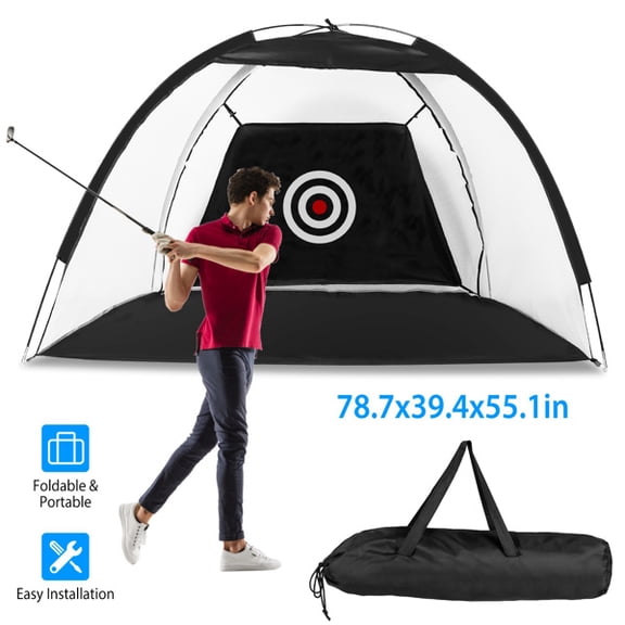Angel Sar Golf Hitting Net Golf Cage Portable Foldable with Target and Carry Bag 1-Count 7.8 x 4.6ft