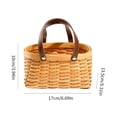 thumbnail image 2 of Rectangular Wicker Storage Container, Wood Chip Material with Handle Picnic Basket Fruit Basket Storage Basket Bread Basket, 2 of 9