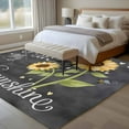 thumbnail image 4 of 5'x8' Area Rugs, You Are My Sunshine Indoor Outdoor Area Rug for Living Room Bedroom, Yellow Sunflowers Cute Bees Heart Dark Gray Washable Bathroom Rugs Kitchen Floor Carpet Mats Home Decor Aesthetic, 4 of 8