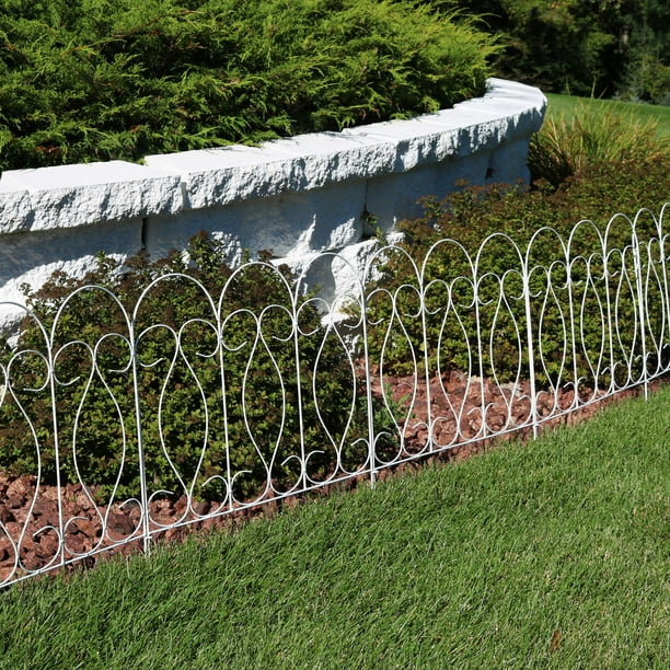 Piece Traditional Border Fence Set, Metal Garden Border Fence