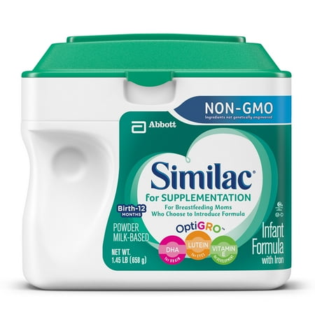 Similac for Supplementation, Powder, NON-GMO, 1.45 LB (Pack of 4)