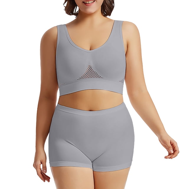 Sports Bra Women's Fitness Running Yoga Vest Without Rims Large Size Breathable Sports Bra Set