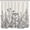 White Black, variant on Green Plant Leaves Shower Curtain, Waterproof Fabric Botanical Shower Curtain, 72 x 72 Inch