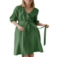 thumbnail image 2 of Loose and Comfortable Women‘s Kimono Robes  Solid Color with Belted Bathrobe, 2 of 5