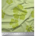 thumbnail image 1 of Soimoi Green Cotton Jersey Fabric Stripe & Floral Print Fabric by the Yard 58 Inch Wide, 1 of 3