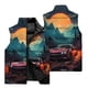 thumbnail image 4 of Chaleco cálido resistente al viento con cuello alto y cremallera con estampado de coche deportivo clásico en 3D para hombre, para viajes al aire libre en la calle, pelea de bolas de nieve, 4 of 5