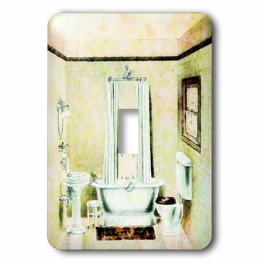 3dRose Vintage Bathroom - Single Toggle Switch (lsp_61865_1)