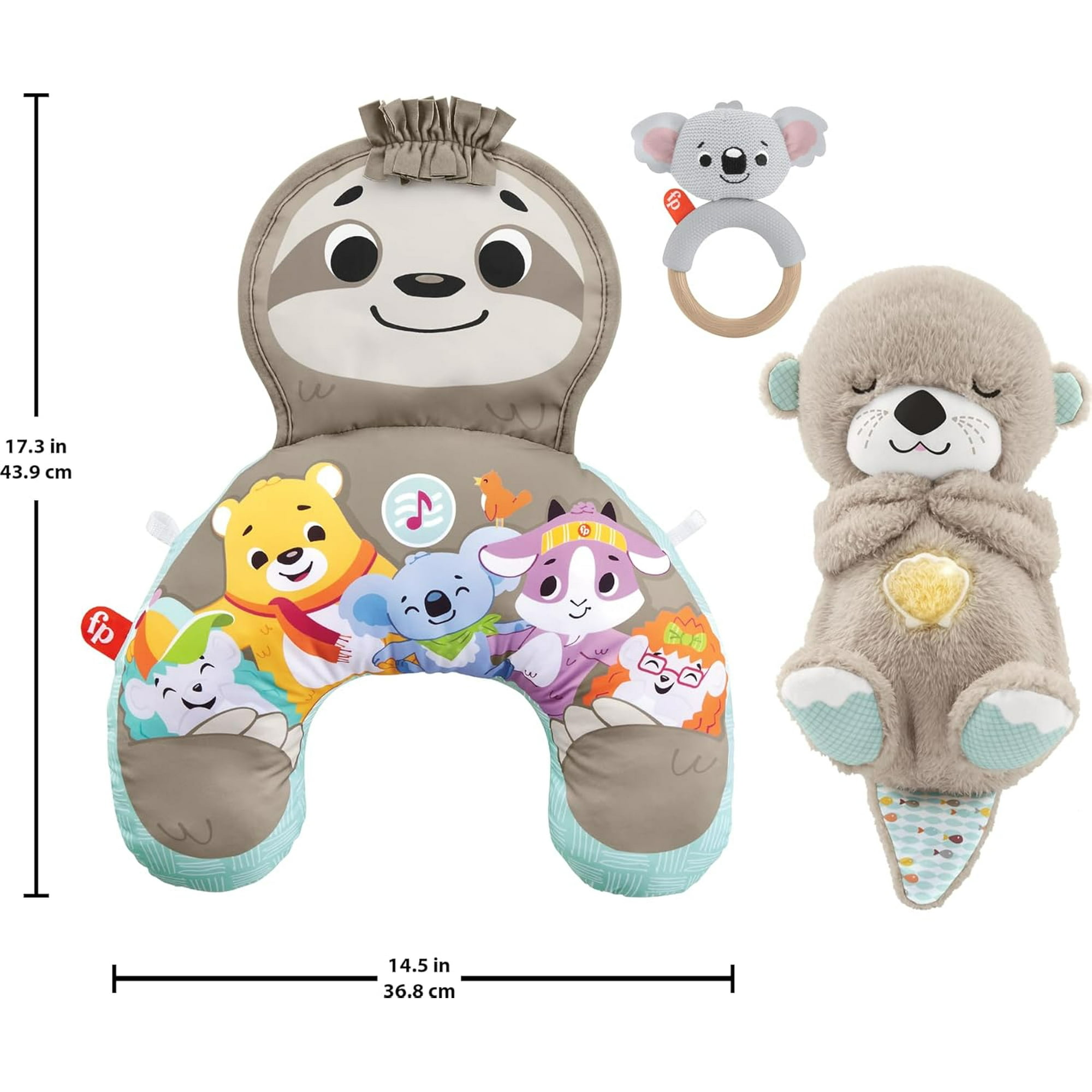 Fisher-Price Baby Play Kit Let’s Try Tummy Time Gift Set, Developmental Toys with Activity Guide for Infants Ages 3+ Months