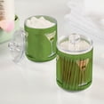 thumbnail image 2 of Yayeee 2 Pack Qtip Holder Bathroom Cotton Swab Canister with Lid Clear Dispenser Set, Green Martini Glass, 2 of 6