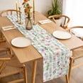 thumbnail image 3 of Table Runner 72 Inches Long for Kitchen Dining, Spring Floral Dresser Scarf Farmhouse, Dining Table Decorations for Wedding/Parties, Pink Flowers Green Plaid Pastoral 13 x 72 In, 3 of 8