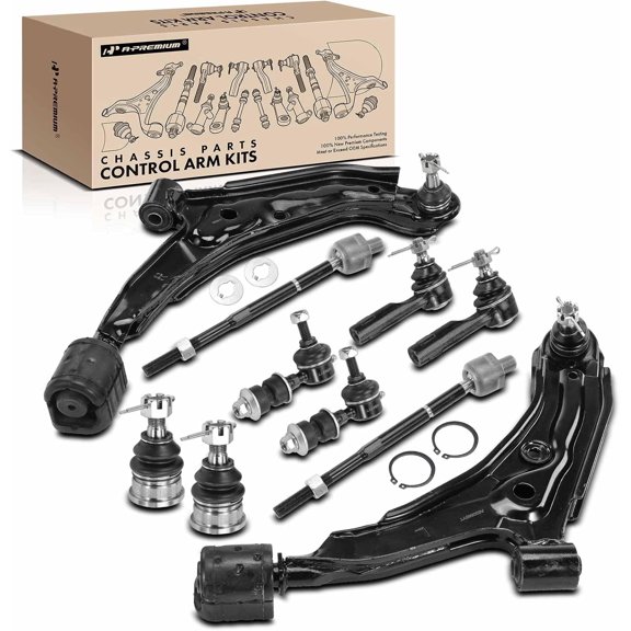 A-Premium 10Pcs Front Suspension Kit, Lower Control Arm, Sway Bar Link, Tie Rod End, Ball Joint, Compatible with Nissan Sentra 1991 1992 1993 1994 L4 1.6L