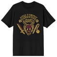 thumbnail image 5 of Stranger Things 5 Hellfire Death Sketch Adult Black Crew Neck Short Sleeve T-shirt-Medium, 5 of 7