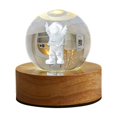 thumbnail image 1 of Lámpara de noche con forma de bola de cristal 3D de 2,4 pulgadas con USB para decoración de escritorio, romántica, con base de madera, para habitación Estilo A, 1 of 8