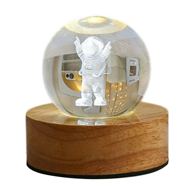 Bola de cristal artificial de 6 cm con luz nocturna USB para mesa jinwen Estilo A
