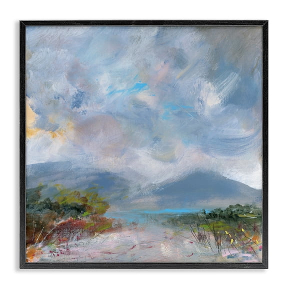 Stupell Industries Expressive Mountain Mists Black Framed Giclee Art, design by Leslie Birch