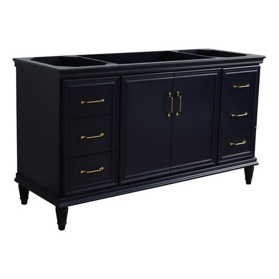 60 in. Single Wooden Vanity  Blue Finish Cabinet Only