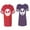 Men Red / Women Purple, variant on Jack Skull Matching Couple Cotton Jerseys (Men Red / Women Black) (Men S / Women S)