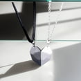thumbnail image 3 of Pompotops Matching Magnetic Heart Necklace for Couples Two Souls One Heart Pendant Necklace Wishing Stone Birthday Anniversary Jewelry Gift for Friend, 3 of 9