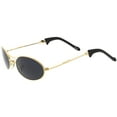 thumbnail image 3 of True Vintage Oval Sunglasses Thin Metal Arms Double Nose Bridge 57mm (Gold / Smoke), 3 of 4