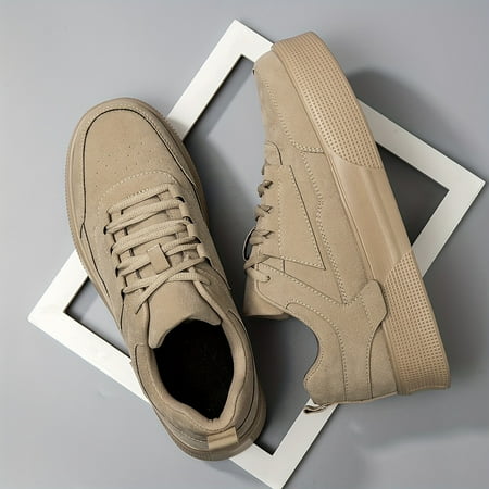 

Men s trendy solid skate shoes comfy non slip casual lace up sneakers for men s outdoor activities