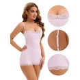 thumbnail image 3 of Unique Bargains Women's Lace Trim Tummy Control Butt Lifter Shaperwear Bodysuits XL Pink, 3 of 6