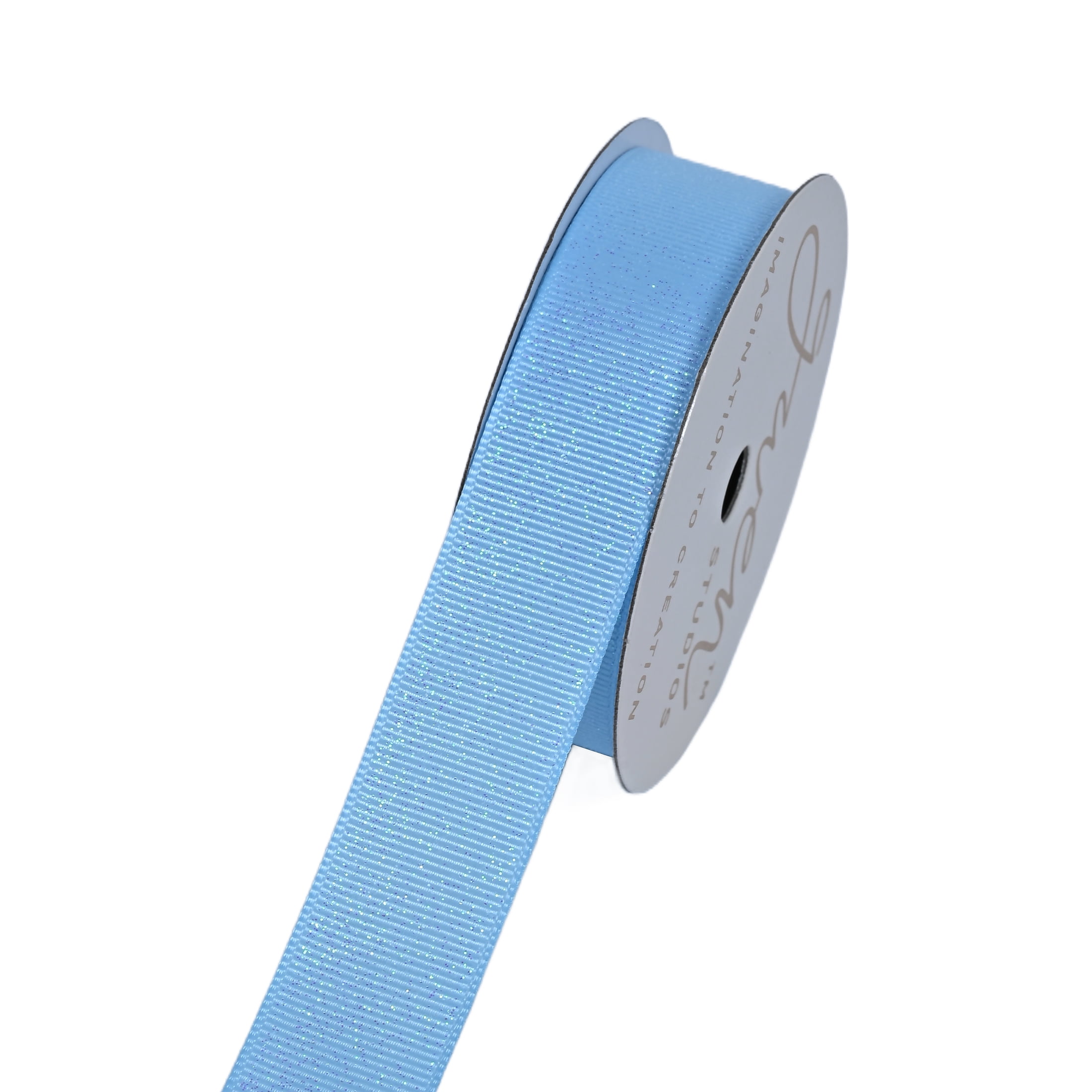 Hello Hobby 7/8" Sparkly Light Blue Grosgrain Ribbon, 3 yards