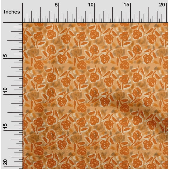 oneOone Silk Tabby Orange Fabric Florals Fabric For Sewing Printed Craft Fabric By The Yard 42 Inch Wide-ZO0