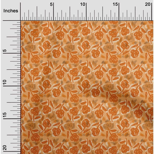 oneOone Polyester Spandex Orange Fabric Florals Sewing Craft Projects Fabric Prints By Yard 56 Inch Wide-2JS