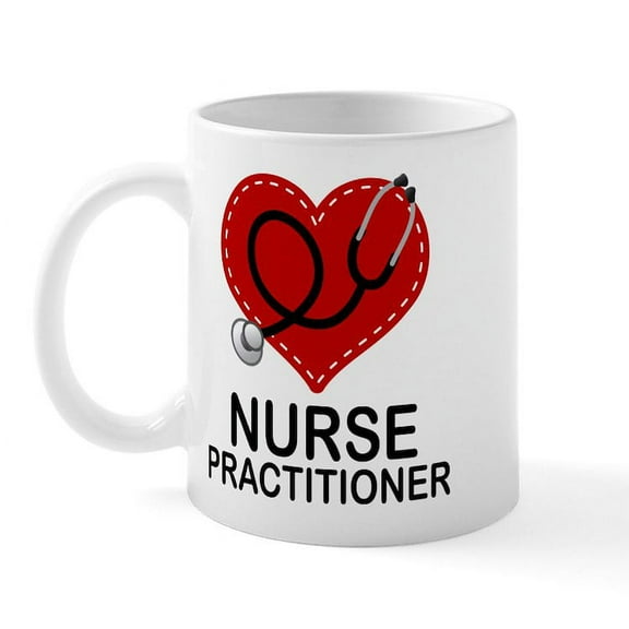 CafePress - Nurse Practitioner Heart Mug - 11 oz Ceramic Mug - Novelty Coffee Tea Cup