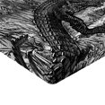 thumbnail image 2 of Ambesonne Sketchy Fitted Sheet, Old Crocodile in Forest, Queen Size, Charcoal Grey, 2 of 3
