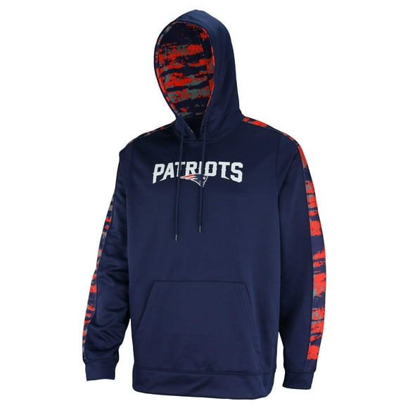 Zubaz NFL Men's Performance Pullover Hoodie with Oxide Sleeves, New England Patriots Medium