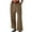 Brown, variant on Hvyesh Women Low Waist Wide Pants Casual Drawstring Cotton Linen Pants Summer Loose Solid Beach Pants Workout Trouses