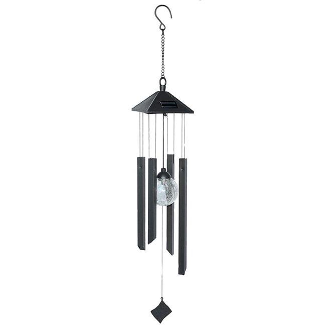 Studios Solar Powered Color Changing Wind Chimes, Black