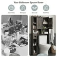 thumbnail image 3 of Vabches Over The Toilet Storage Cabinet, Farmhouse Storage Cabinet Over Toilet with 2 Barn Door & Toilet Paper Holder Stand，Home Space-Saving Toilet Rack for Bathroom, Restroom, Laundry, Dark Gray, 3 of 10