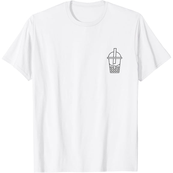 Exquisite and comfortable-Minimalist Boba Milk Tea Pocket Badge Icon T-Shirt