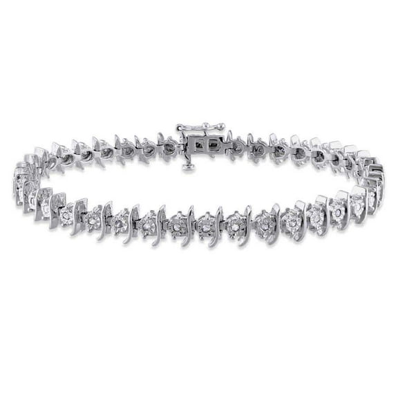 AMOUR 1/2 CT TW Diamond Tennis Bracelet In Sterling Silver