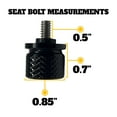 thumbnail image 3 of Stripper / Pole Dancer Large Knurled Aluminum Rear 1/4-20 Black Seat Bolt Fits Harley Davidson 1996-2024+. Custom Made In the USA, 3 of 4