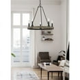 thumbnail image 5 of Cal Lighting Maidstone 5-Light Metal Chandelier in Matte Satin Black/Oak, 5 of 5