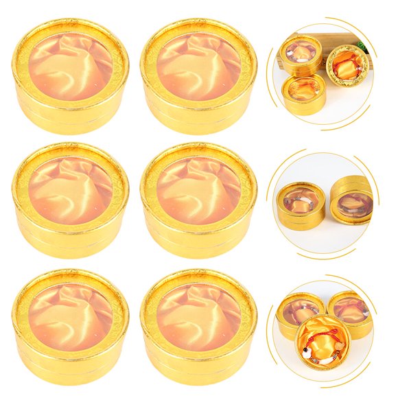 OUNONA 6Pcs Waterproof Small Jewelry Boxes Portable Jewellery Holder Golden Cloth For Birthdays